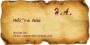 Héra Ada névjegykártya